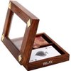 IBLAY Handmade Wooden Playing Card Holder Box -See Through Playing Cards Case