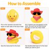wonuu Rubber Duck Car Ornaments Duck Car Dashboard Decorations for Cool Car Accessories with Cowboy Hat Necklace and Sunglasses, A_Black Cowboy hat