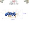 Wedding Hair Combs, Crystal Flwoer Hair Clips Bride Bridesmaid Hair Sides Comb Rhinestone Barrettes, Pearl Flower Hair Pins Hair Accessories for Women Girls (Royal Blue)