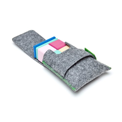 8 Piece Tegu Pocket Pouch Magnetic Wooden Block Set, Blossom