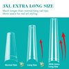 3XL NO C Curve Coffin Nail Tips for Acrylic Nails Professional, 504PCS Clear Extra Long Tapered Square Nail Tips, 12 Sizes Straight Press On Gel Nail Tips for Nail Salons Home DIY