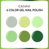 CANNI 6Pcs 9ml Emerald Green Gel Nail Polish Set- Dark Sage Forest Green Gel Polish Kit Lime Olive Forest Green Colors DIY at Home Salon Christmas New Year's Gifts for Girls