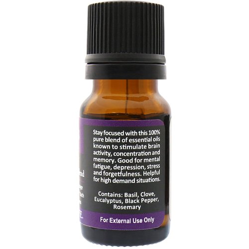 Plantlife Focus Aromatherapy Essential Oil Blend - Straight from The Plant 100% Pure Therapeutic Grade - No Additives or Fillers - Made in California 10 ml