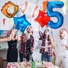 Lukinuo Baseball Balloons 5th Birthday Decorations Baseball Birthday Party Supplies Glove Baseball Foil Balloons Red White and Blue Star Balloons Number 5 Baseball Balloon for Rookie of The Year Boys
