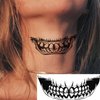 Halloween Temporary Tattoos Mouth Dark Black Face Mouth Teeth Stickers Terror Waterproof Ornaments for Adults kids 10pcs Halloween Tattoos Stickers Decal Party Decoration Supplies