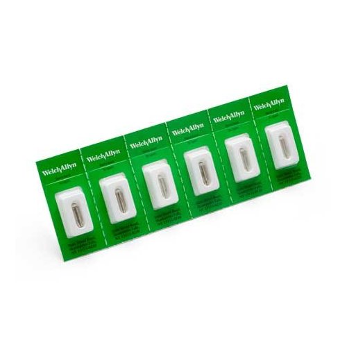 Welch Allyn 03400-U6 Replacement Halogen Lamp for 21111, 24031 Otoscopes and 27200, 27250 Illuminators, 2.5V (Pack of 6)