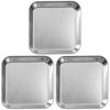 ABOOFAN 3pcs Stainless Steel Dinner Plate Food Serving Tray for Fruits Barbecue Easy to Clean for Home Restaurants Cafes