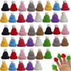 RONYOUNG 44PCS Mini Knitting Hats Christmas Mini Knitting Doll Hats Mini Wool Hat for Christmas Ornaments DIY Art and Craft