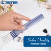 Lift Teasing Wide Tooth Comb – 6 Pack Chemical and Heat Resistant Detangler Comb – Anti Static Comb For All Hair Types – Durable and Lightweight - By Cantor