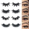 MIKIWI 3D Mink Lashes, Mink Lashes, Real Mink Lashes, Dramatic Eyelashes, Mink Lashes Strip, 5D Mink Lashes, Whosesale Mink lashes, Pack-4