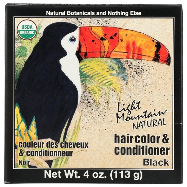 New - Light Mountain Natural Hair Color And Conditioner Black - 4 Fl Oz