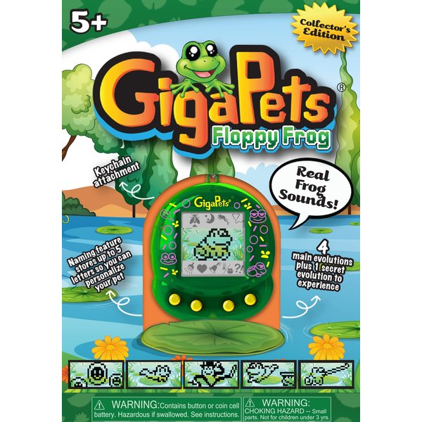 Top Secret Toys Giga Pet Virtual Pet for Kids Ages 5 and Up, 90s Throwback, Floppy Frog | 25th Anniversary Edition Upgraded Collector’s Edition | Kids Learn to Take Care of a Pet