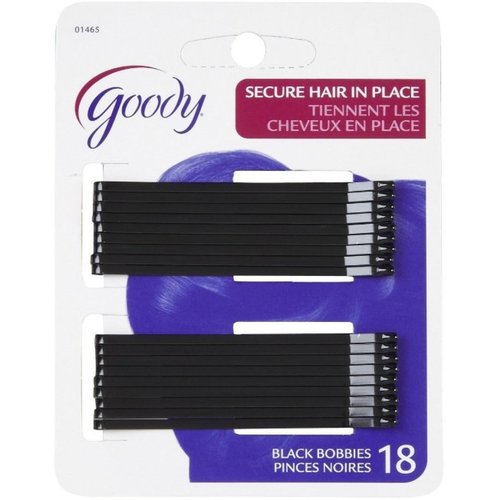 Goody Styling Essentials Bobby Pins, Black, 2.5 Inches 18 ea (Pack of 4)
