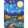 EOBROMD Paint by Numbers for Adults, DIY Starry Sky Paint by Number Kits for Beginner on Canvas, Landscape Paint by Numbers Adult Kit Drawing Arts and Crafts for Gift Home Wall Decor 16x20inch