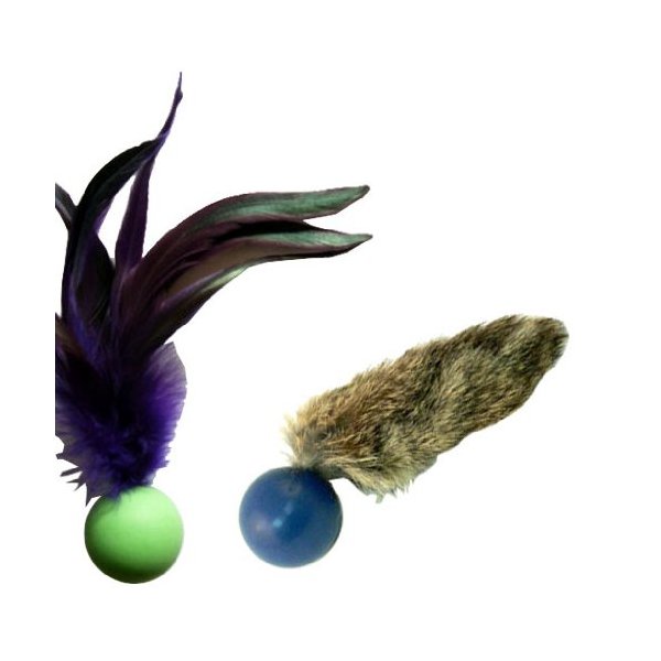CoolCyberCats Pong Pack Cat Toys: Feather Pong & Fur Pong