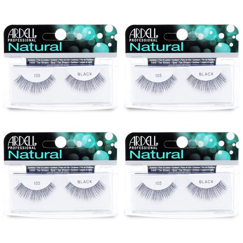 Ardell Natural Lashes False Eyelashes 105 Black (4 pack)