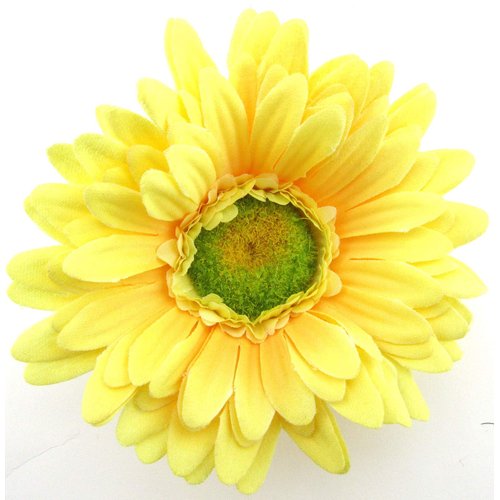 4 inch Yellow Gerbera Daisy Silk Flower Hair Clip