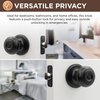 Copper Creek Matte Black Door Knobs - Round Colonial Knob with Privacy Locking Function for Home Improvement, 1 Pack - Fits All Standard Doors - Locking Door Knob for Bedroom and Bathroom Use