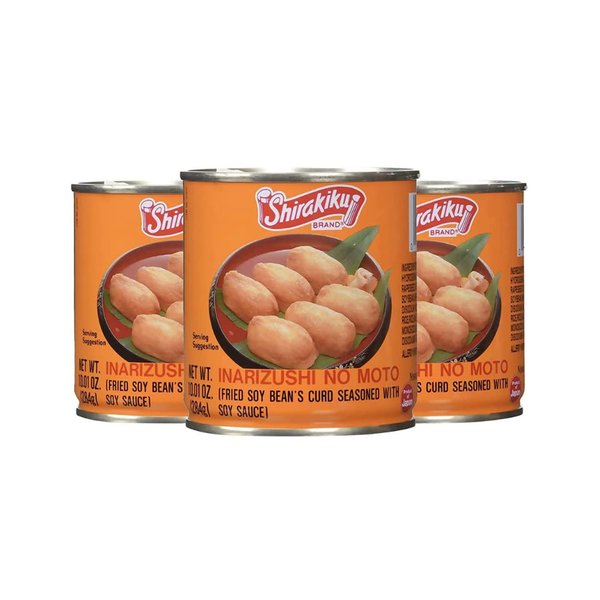 Shirakiku Inarizushi No Moto - Japanese Seasoned Fried Soy Bean Curd | Fried Bean Curd, Hydrogenated Vegetable Oil, Wheat, and Soybean | Soy Bean Flavor, 10oz - (Pack of 3)