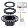 boeemi RV Toilet Seal and 3 Inch Socket RV Toilet Flange Kit, Designed for RV 300/310/320 Toilets, Replaces 385345892 Flange and 385311658 Flush Seal and 385311652 Base Seal, 3 in 1 Combo Kit - Black