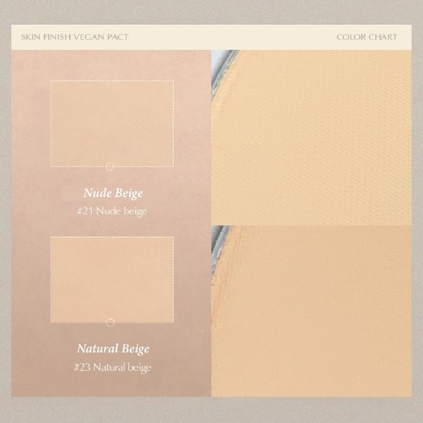 IPKN Skin Finish Vegan Pact | Face Powder Makeup & Finishing Powder (#23 Natural Beige)