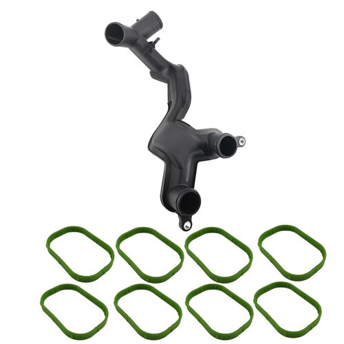 ASTAMOTOR Water Pump Outlet Thermostat Crossover Pipe Tube + 8 Gasket Set Fit For 2010-2013 Land R/over R/ange Replace # LR018275 LR010881