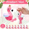 VercanMonth 24 Pcs Mini Stuffed Flamingo Plush Bulk for Girl Party Favors Birthday Flamingo Keychain with Glitter Crown Cute Flamingo Toys Pink Flamingo Stuffed Animal for Hawaiian Luau Party