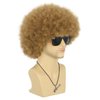 VGbeaty Afro Fluffy Wig for Men or Women Short Curly Brown Rocker Wig California Halloween Hippie Party Cosplay Costume Wig (Brown)