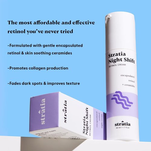 Stratia Night Shift | Age-Defying Night Cream with Encapsulated Retinol | Formulated for All Skin Types | 1.7 Fl Oz
