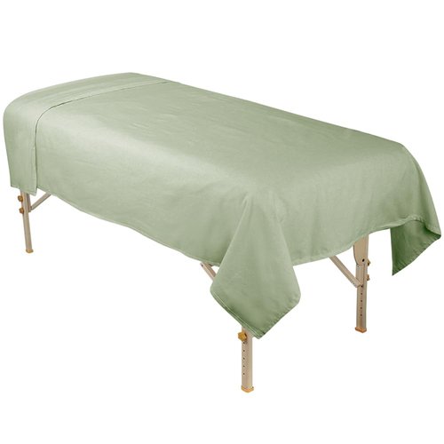 ForPro Professional Collection Premium Flannel Flat Sheet for Massage Tables, Ultra-Light, Stain and Wrinkle-Resistant, 63" W x 100" L, Sage