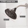 DELTA FAUCET -faucet 52669-RB H2Okinetic 5-Setting Raincan Shower head, Venetian Bronze