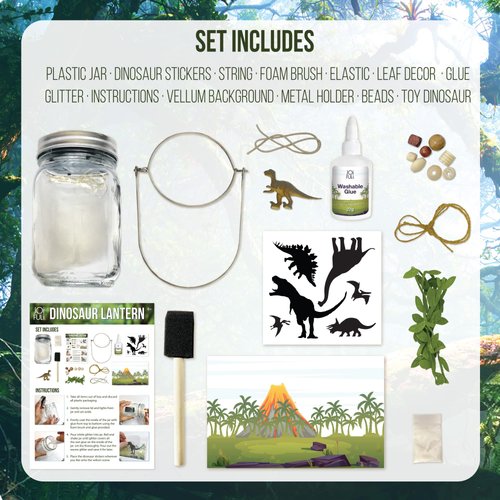 JOiFULi Make Your Own Dinosaur Lantern Toy Night Light Kit Craft for Boys or Girls Ages 6 7 8 9 10 Years Old