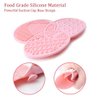 Makeup Brush Cleaning Mat & Makeup Brush Drying Rack, Diolan 28 Holes Makeup Brush Holder, Silicone Rubber Clover Shaped Mat Cleaner - Black & Pink