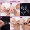 PAGOW 600Pcs False Toe Nail Tips, 12 Size Clear Acrylic Artificial French Full Cover DIY Toenails Fake Foot Decoration Art Salon for Women girl
