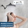 BRIGHT SHOWERS Rain Shower Head, 9 Inch High Pressure Waterfall Showerhead with Adjustable Angle and Anti-clogging Silicone Nozzles, Luxury Bathroom Overhead Shower, Oil-Rubbed Bronze