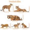 Toymany 6PCS Realistic Tigers Figurines with Tiger Cubs, 2-6" Jungle Animals Figures Family Set, Educational Toy Cake Toppers Christmas Birthday Gift for Kids Toddlers