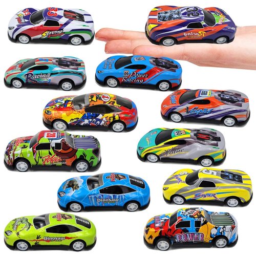 SeeuFun 12 Pack Race Cars 1:64 Scale Pull Back Racing Cars Die cast Cars Toy Vehicles Playset,Party Favors, Goodie Bag Stuffers, Vehicles Toys Gift for Boys and Girls (Classic Edition)