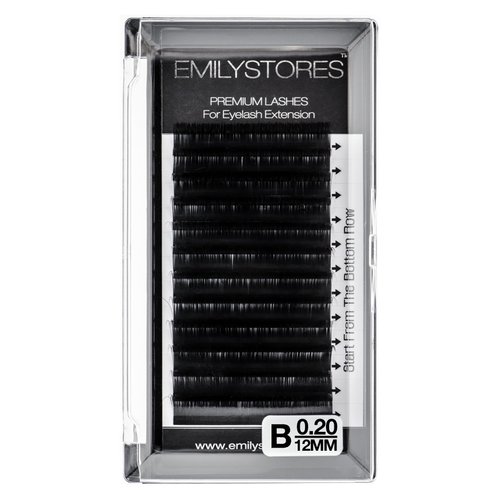 EMILYSTORES Lash Extensions 0.20mm Classic Thickness B Curl 12mm Length Natural Looking Individual Volume Eyelashes For Eyelash Extensions(0.20,B,12mm)