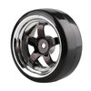 Shaluoman Plating 5-Spoke 12mm Hub Wheel Rims with Hard Plastic Tires for RC 1:10 Drift Car Color Black, 1/10 RC Tires and Wheels for 1/10 Redcat HSP HPI RC Drift Cars