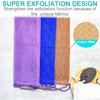 African Exfoliating Net, 3 Pieces Super Exfoliating Home Spa Weave Back Exfoliating Scrubber for Shower - Body Wash Cloths Deep Clean & Invigorate Your Skin - Double Sided Available
