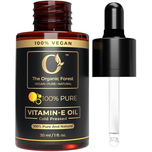 USDA Organic, Non-GMO Cold Pressed Vitamin-E (Alpha Tocopherol) Oil, for Scars, Stretch Marks, Hair & Face, Hexane Free, Natural Body Oil, for essential Skin Care