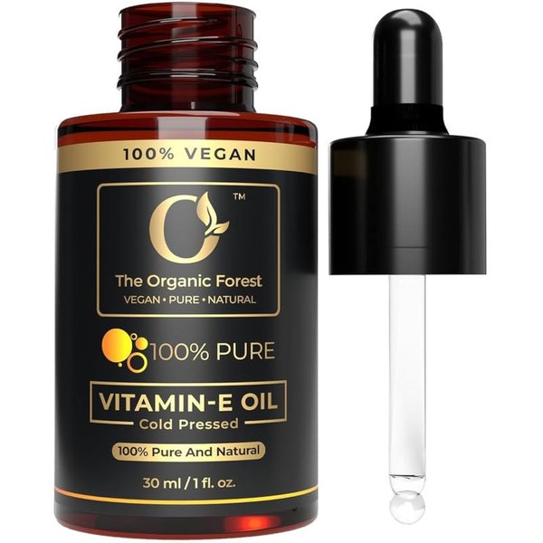 USDA Organic, Non-GMO Cold Pressed Vitamin-E (Alpha Tocopherol) Oil, for Scars, Stretch Marks, Hair & Face, Hexane Free, Natural Body Oil, for essential Skin Care