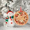 Vegan Truffle Pizza Christmas Ornaments Personalized Christmas Ornaments 2023 Cute Food Ornaments for Christmas Trees Hanging Ornaments Holiday Christmas Keepsake New Year Gifts, 3 Inch
