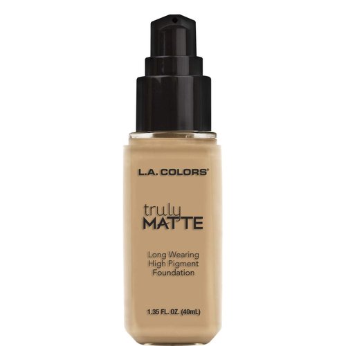L.A. COLORS Truly Matte Foundation, Natural, 1.35 Fl Oz