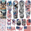 Independence Day Temporary Tattoo,4th of July Sleeve Tattoo, American Flag Fake Tattoos,Red White and Blue Party Supplies,USA Flag, Memorial Day, Independence Day, Labor Day