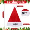 2 Pieces Naughty and Nice Plush Christmas Santa Hats Buffalo Plaid Holiday Hat for Christmas Party Supplies (Red, Black, Adult Size)