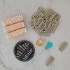 Esffaci 9 Teeth Snap Comb Clip ins for Hair Extensions Metal Wig Clips with Soft Rubber Blonde Hair Weave Thread Needle Kit with Threader Thimble, Beige