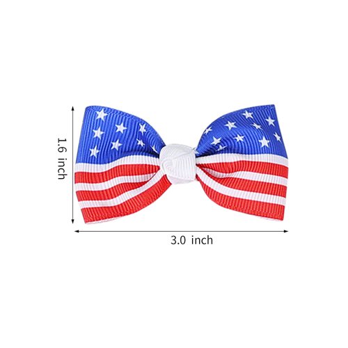sorkwo 21 Pcs American Flag Hair Bow Patriotic Hair Bow InDependence Day Bow Ribbon Hair Clips, Handmade Grosgrain Ribbon Alligator Clip Hair Accessories for Gift