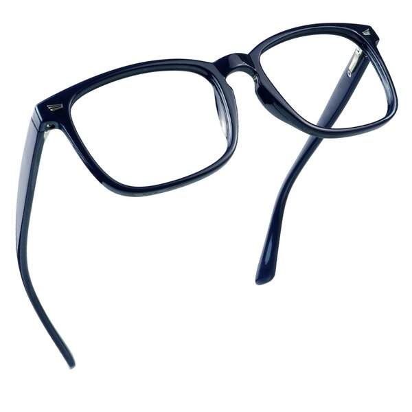 LifeArt Blue Light Blocking Glasses, Anti Eyestrain, Computer Reading Glasses, Gaming Glasses, TV Glasses for Women Men, Anti Glare (Navy, 3.00 Magnification)