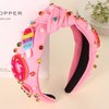 YAHPERN Ice Cream Headbands Summer Headband for Women Colorful Beaded Sweet Donut Headband Embellished Rhinestone Crystal Knotted Headband Summer Beach Accessories Holiday Party Gifts